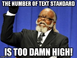 Le nombre de standards est beaucoup trop grand.