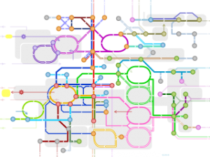 Réseau métabolique représenté comme une carte de métro